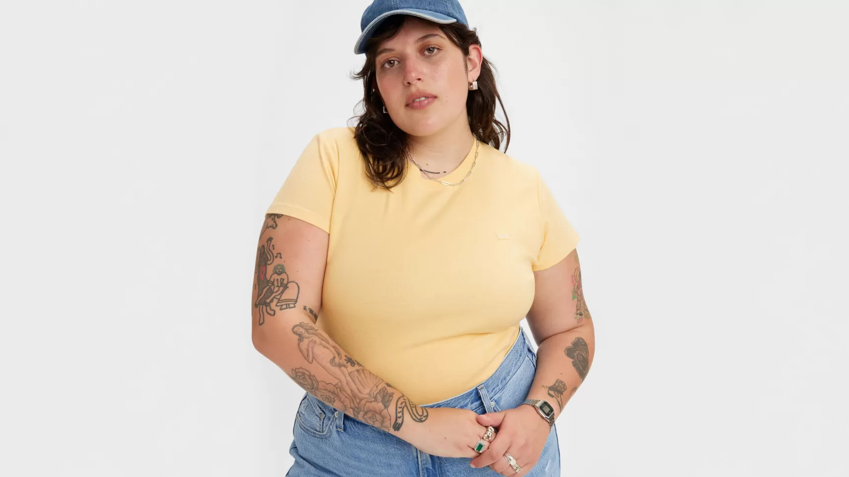 Best Rib Baby Tee Met Korte Mouw (Plus Size) Dames Tops & T-Shirts